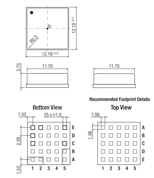 Mechanical Drawing - RECOM Power RBB10-2.0 Single Output DC/DC Converter
